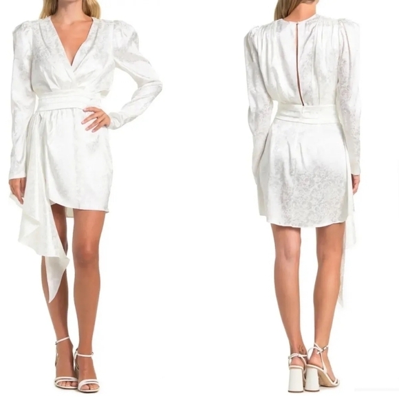 Ronny Kobo Collection Dresses & Skirts - Ronny Kobo Lilian Satin Asymmetrical White Dress Size XL NWT